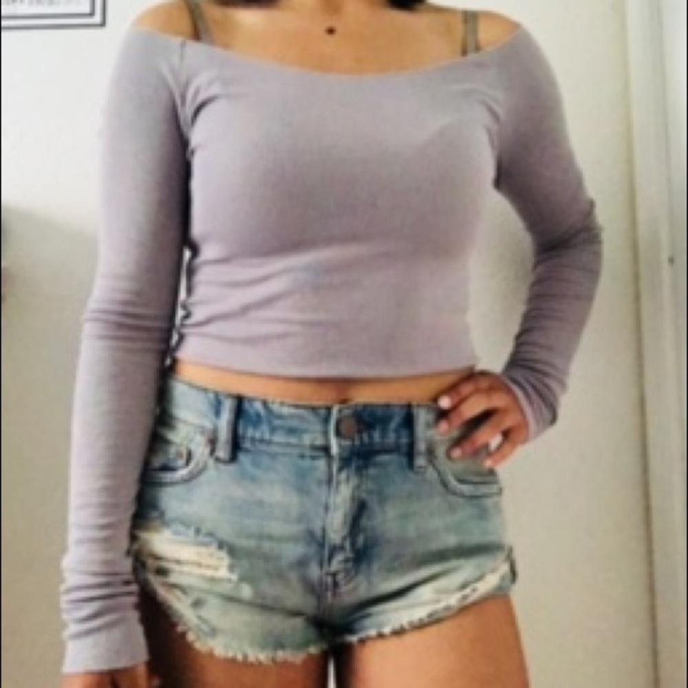 ON HOLD Grey Off the shoulder top